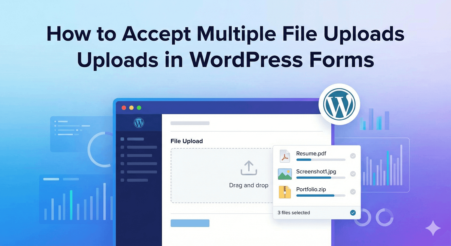 A WordPress file upload field accepting multiple files at once