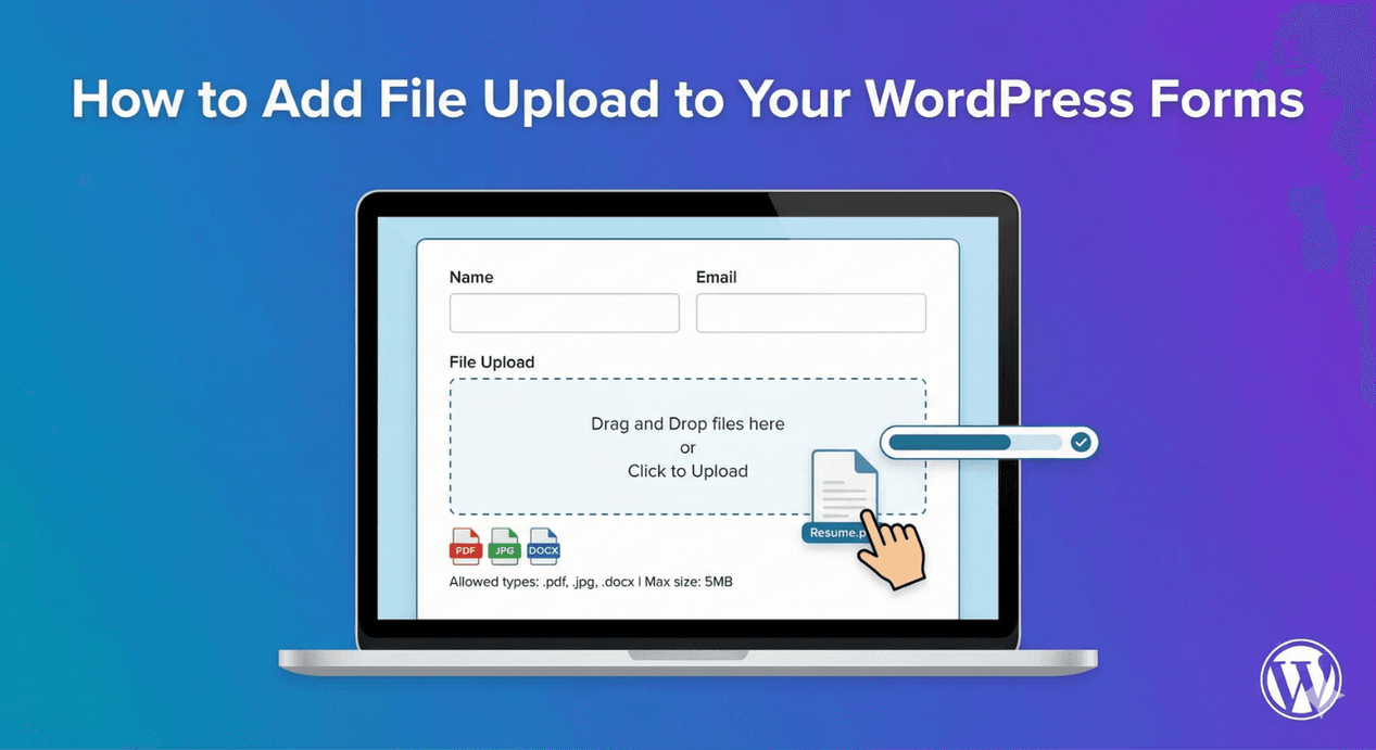 Configuring the key settings of a file upload field in WordPress
