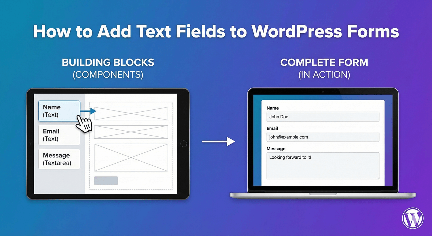 Adding a text field to a WordPress form in the drag-and-drop builder