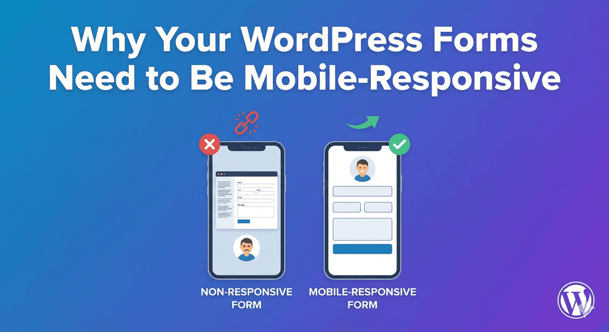 A WordPress form displayed cleanly on a mobile phone