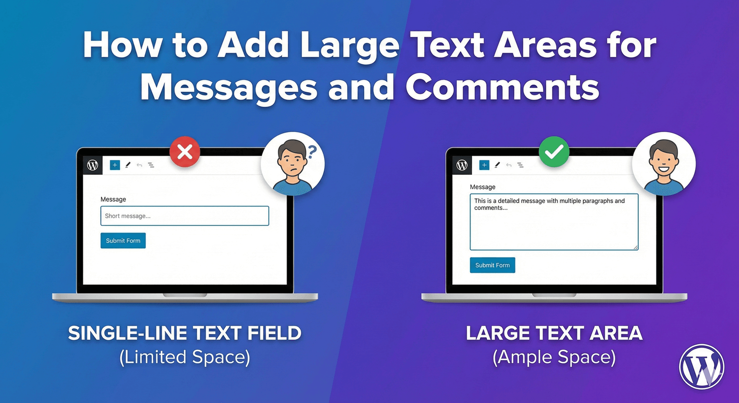 How to Add Large Text Areas for Messages and Comments
